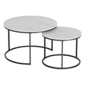 Artiss Nesting Coffee Table Set of 2 Marble Effect FUR-V-COF-01-MBWH