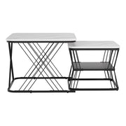 Artiss Nesting Coffee Table Set of 2 Marble Effect FUR-V-COF-02-MBWH