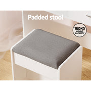 Artiss Dressing Table Set Stool 10 LED Bulbs White Dale FUR-V-DRESS02-LED-WH-AB