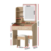 Artiss Dressing Table Set Stool Led Wood FUR-V-DRESS03-LED-WD-AB