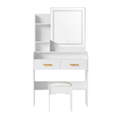Artiss Dressing Table Set Stool Led White Doria FUR-V-DRESS03-LED-WH-AB