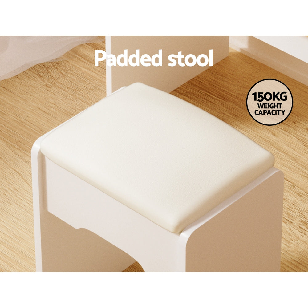 Artiss Dressing Table Set Stool Led White Doria FUR-V-DRESS03-LED-WH-AB