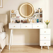 Artiss Dressing Table Vanity Desk LED Charging Station White FUR-V-DRESS07-WH-AB