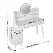 Artiss Dressing Table Vanity Desk LED Charging Station White FUR-V-DRESS07-WH-AB
