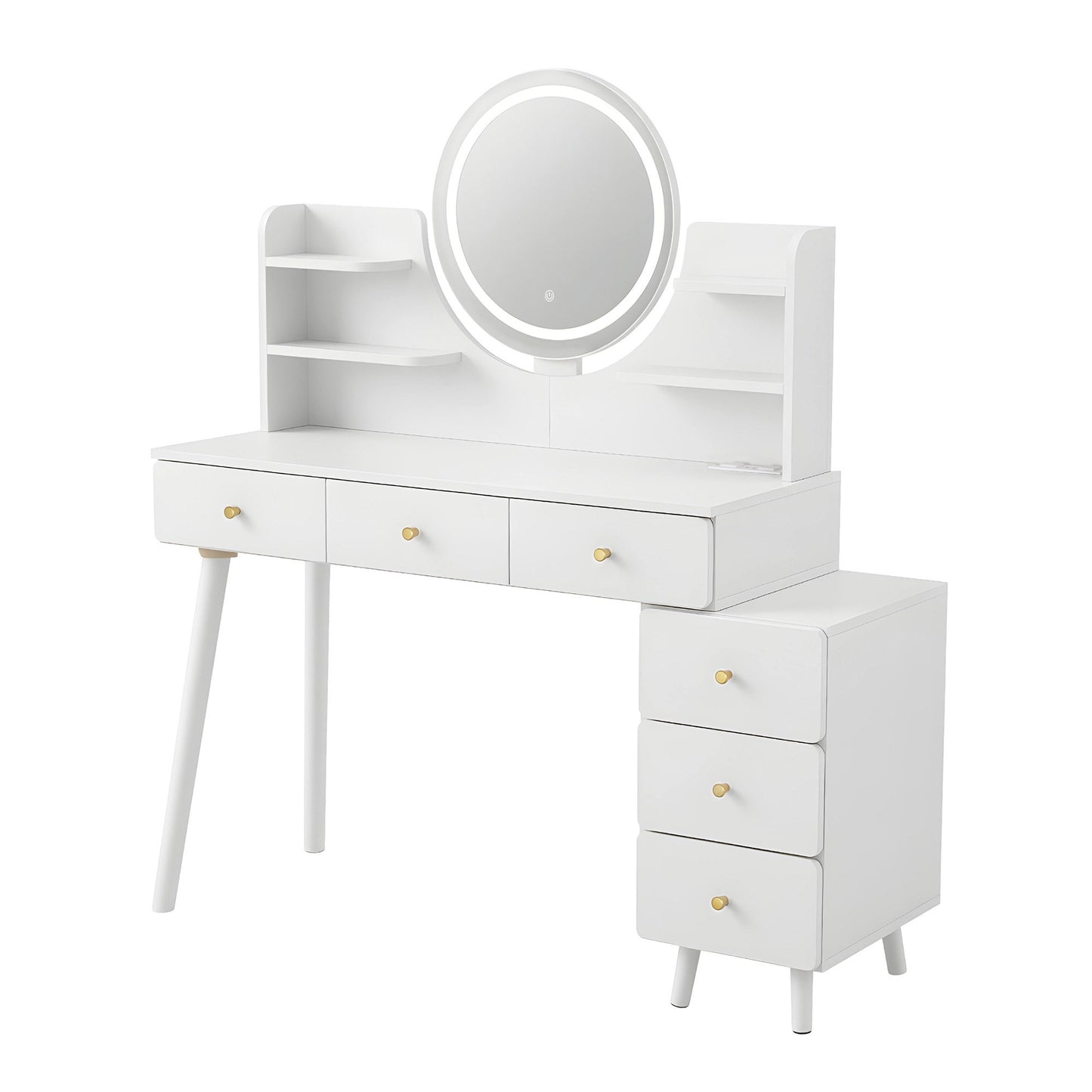 Artiss Dressing Table Vanity Desk LED Charging Station White FUR-V-DRESS07-WH-AB