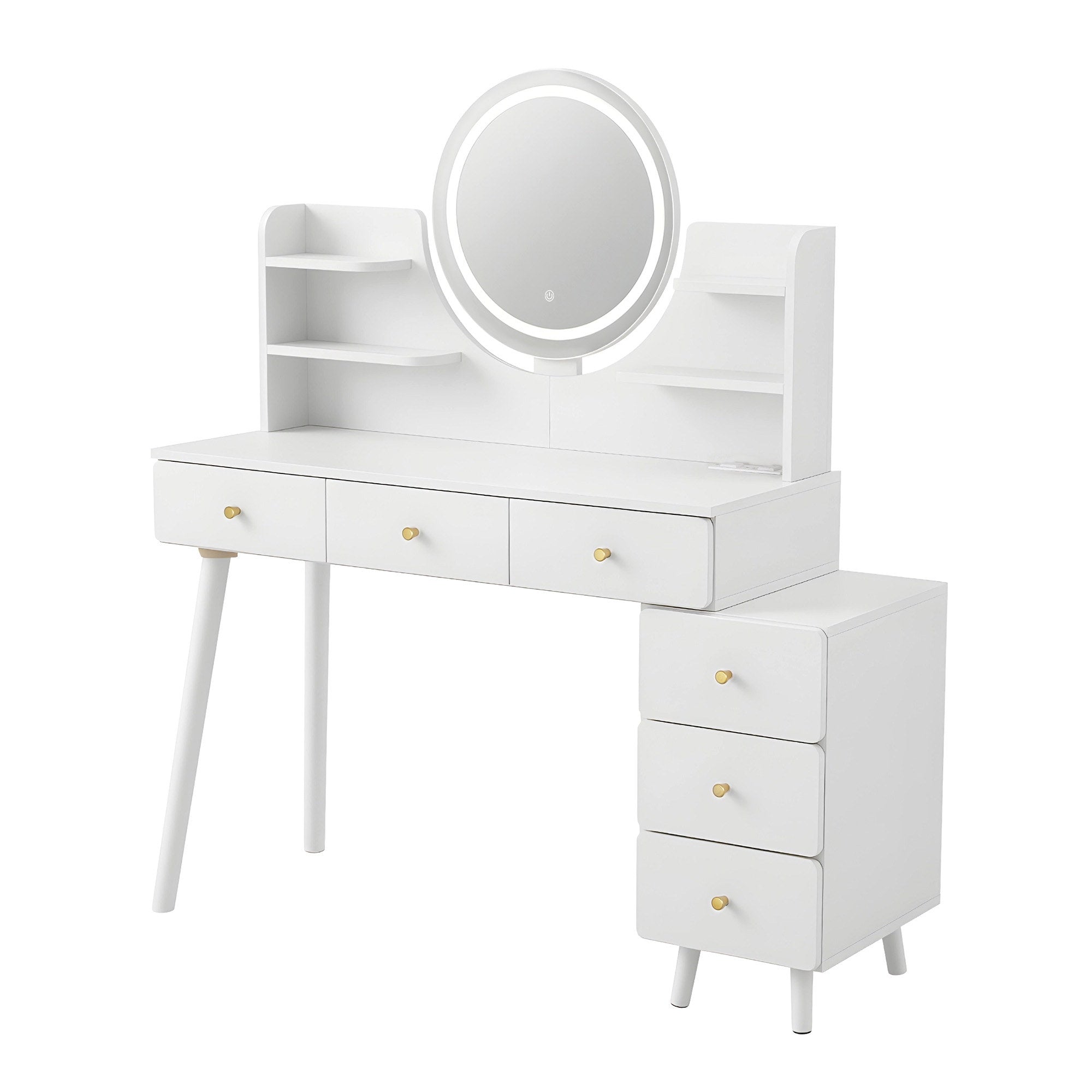 Artiss Dressing Table Vanity Desk LED Charging Station White FUR-V-DRESS07-WH-AB