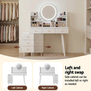 Artiss Dressing Table Vanity Desk LED Charging Station White FUR-V-DRESS07-WH-AB