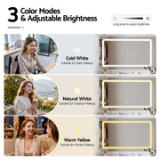 Artiss Dressing Table Corner Vanity Desk Set Stool LED Charging Station White FUR-V-DRESS09-WH-AB