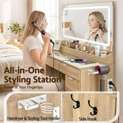 Artiss Dressing Table Makeup Vanity Desk Large LED Mirror 10 Drawers Power Outlet Hair Dryer Holder Hook Wood