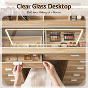 Artiss Dressing Table Makeup Vanity Desk Large LED Mirror 10 Drawers Power Outlet Hair Dryer Holder Hook Wood