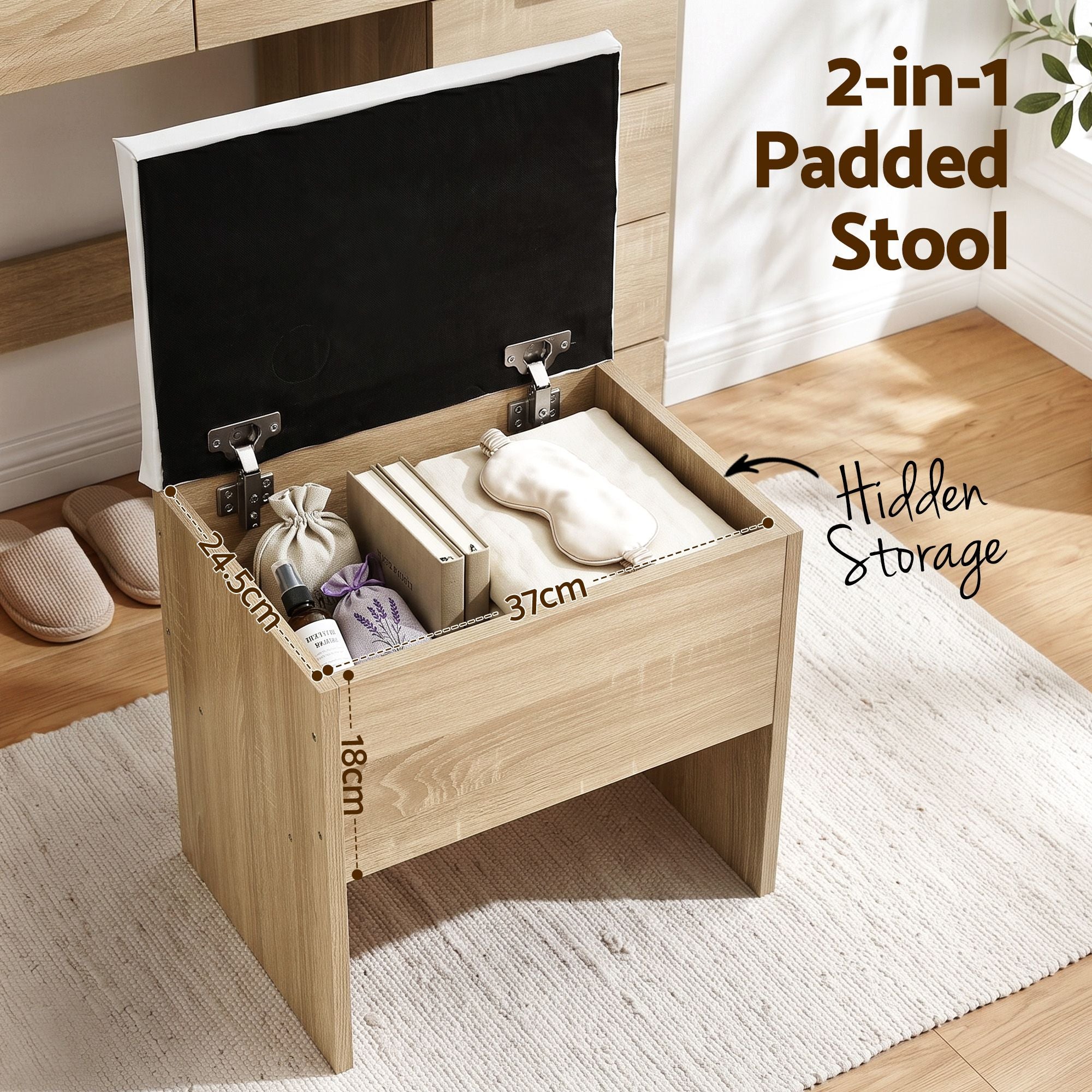 Artiss Dressing Table Makeup Vanity Desk Large LED Mirror 10 Drawers Power Outlet Hair Dryer Holder Hook Wood