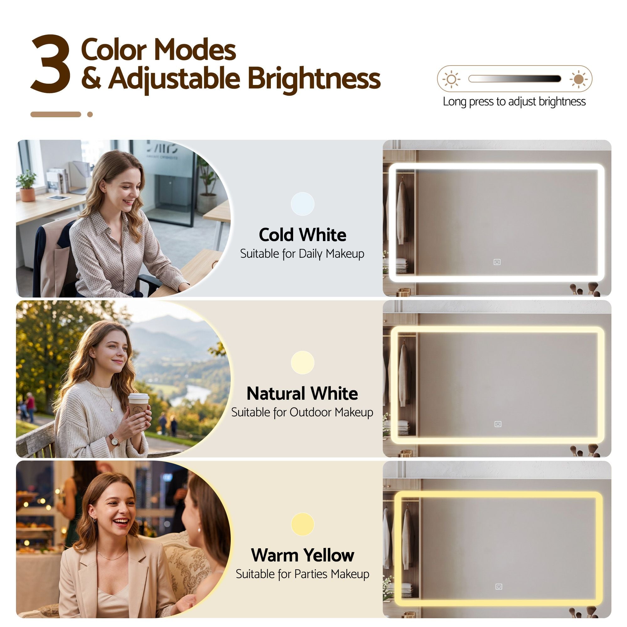Artiss Dressing Table Makeup Vanity Desk Large LED Mirror 10 Drawers Power Outlet Hair Dryer Holder Hook White