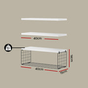 Artiss Floating Wall Shelf Set of 3 White FUR-V-WALL-01-WH