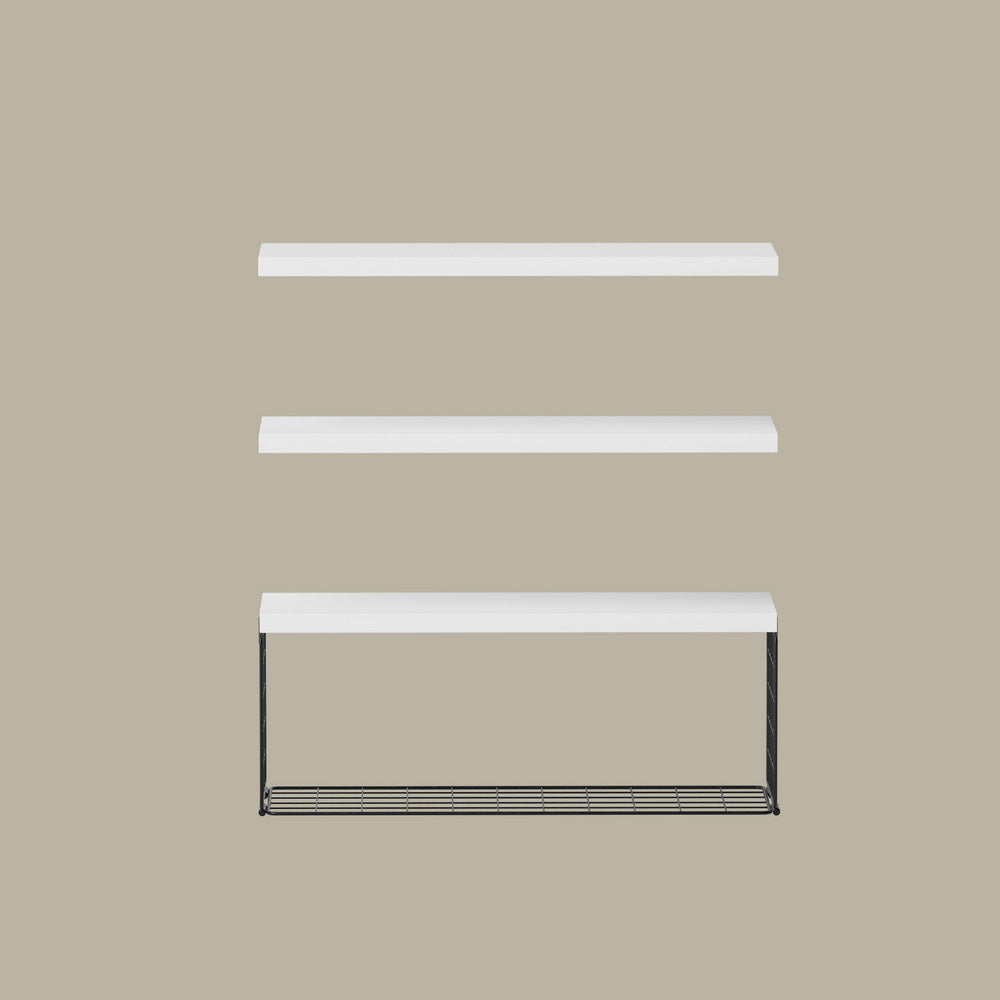 Artiss Floating Wall Shelf Set of 3 White FUR-V-WALL-01-WH