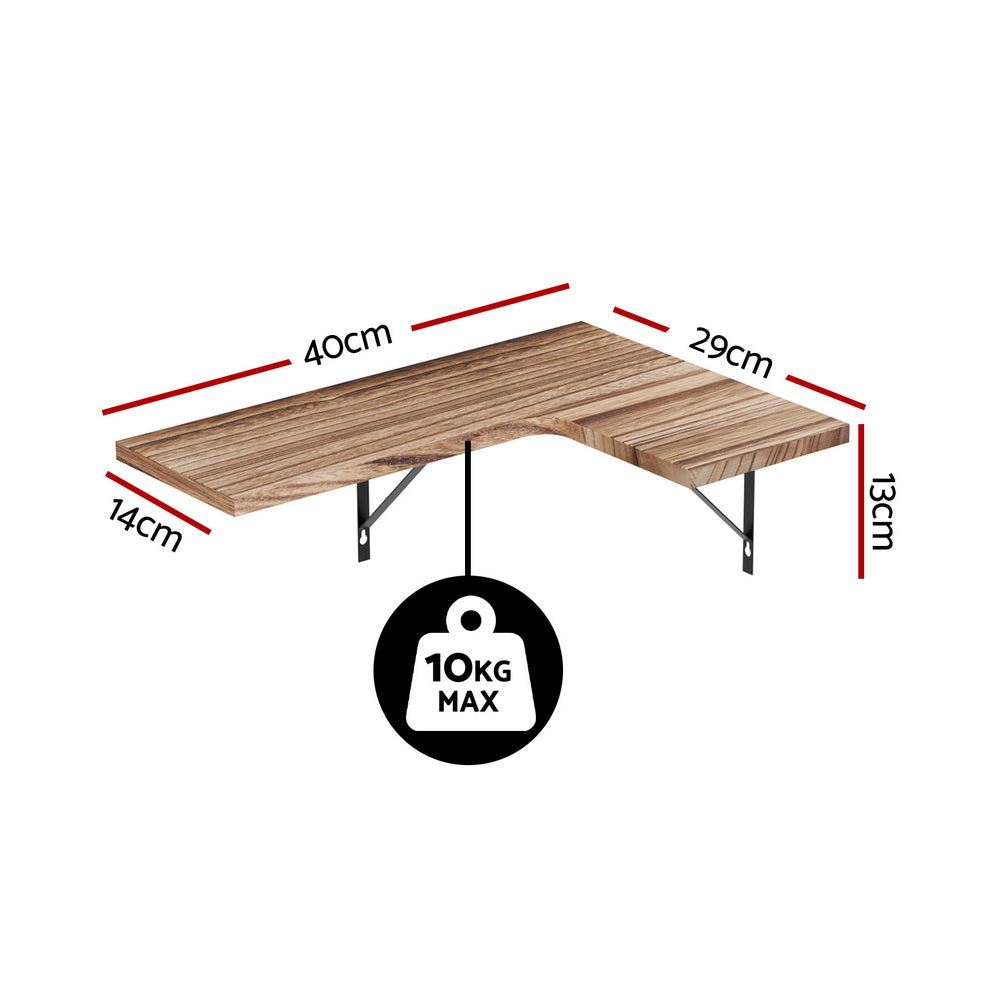 Artiss Floating Wall Shelf Corner Shelves Set of 4 Wood FUR-V-WALL-02-WD