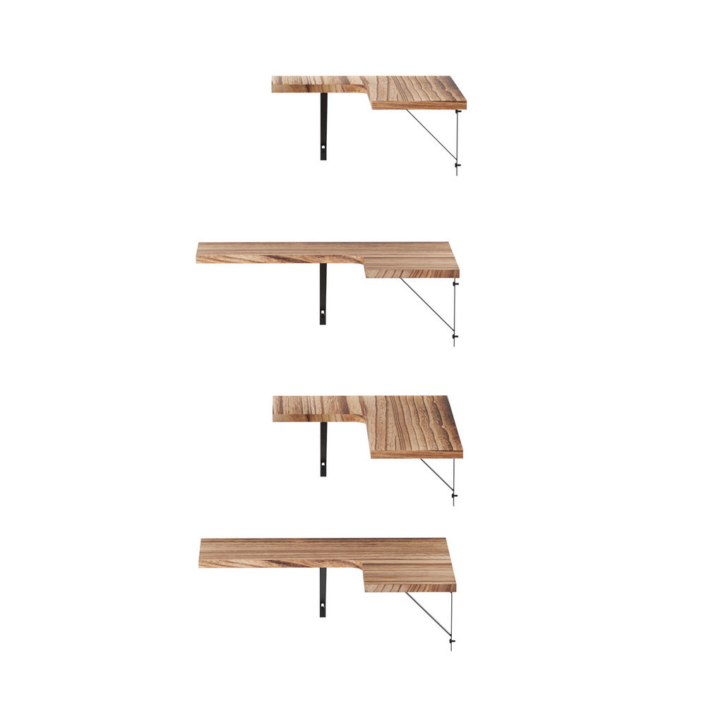 Artiss Floating Wall Shelf Corner Shelves Set of 4 Wood FUR-V-WALL-02-WD