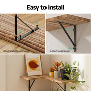 Artiss Floating Wall Shelf Corner Shelves Set of 4 Wood FUR-V-WALL-02-WD