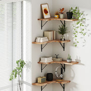 Artiss Floating Wall Shelf Corner Shelves Set of 4 Wood FUR-V-WALL-02-WD