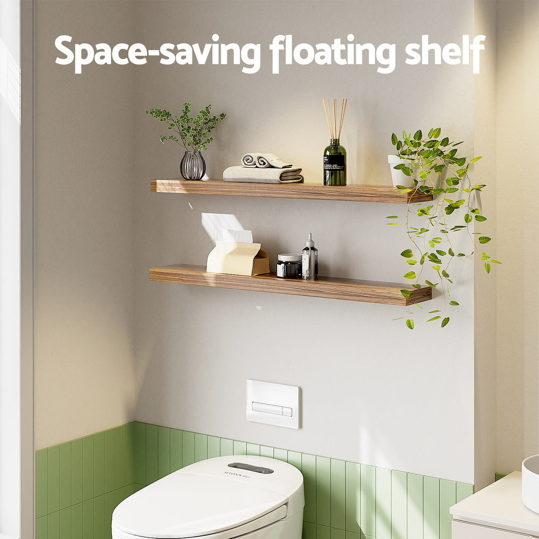 Artiss Floating Wall Shelf Set of 2 Wood 90CM FUR-V-WALL-03-WD