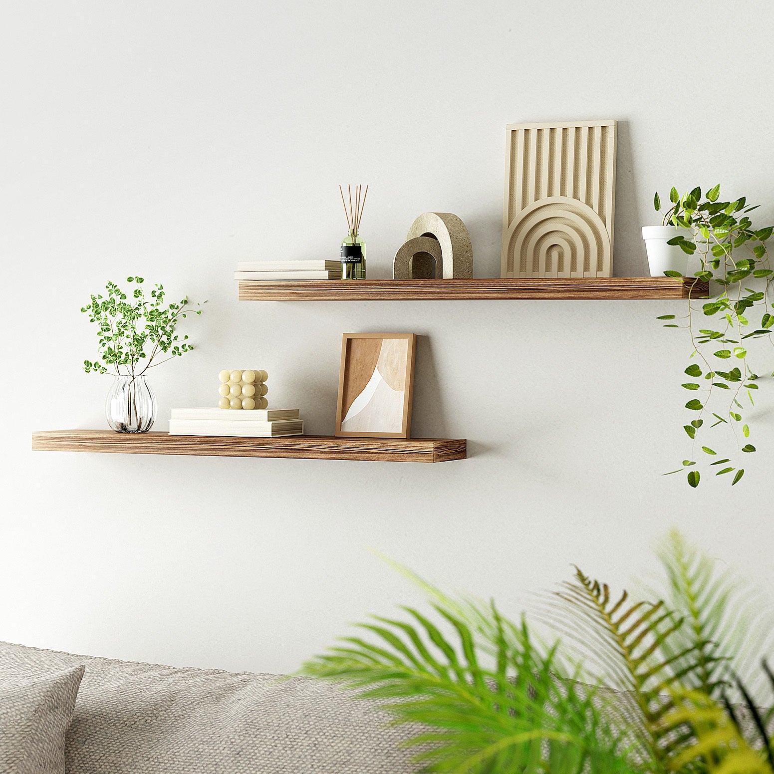 Artiss Floating Wall Shelf Set of 2 Wood 90CM FUR-V-WALL-03-WD