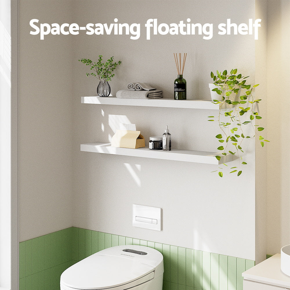 Artiss Floating Wall Shelf Set of 2 White 90CM FUR-V-WALL-03-WH