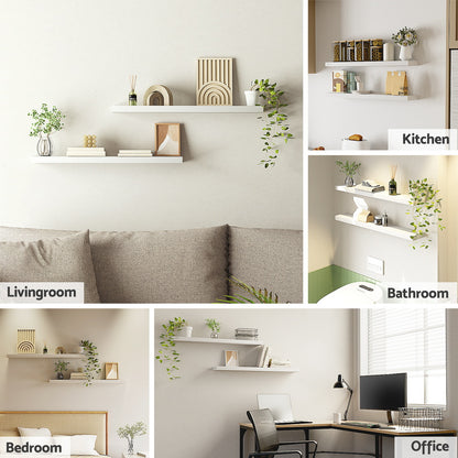 Artiss Floating Wall Shelf Set of 2 White 90CM FUR-V-WALL-03-WH