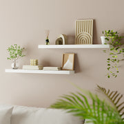 Artiss Floating Wall Shelf Set of 2 White 90CM FUR-V-WALL-03-WH