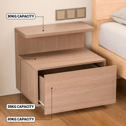 Artiss Bedside Table 1 Drawer - Pine FUR-W-BS-01-WD