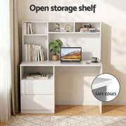Artiss Computer Desk Office Study Desks Table Bookshelf Drawer White 120cm