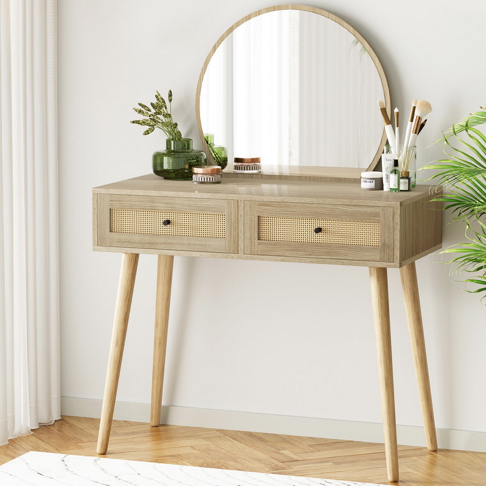 Artiss Dressing Table Set Rattan Frances FUR-W-DRESS01-RAT-WD