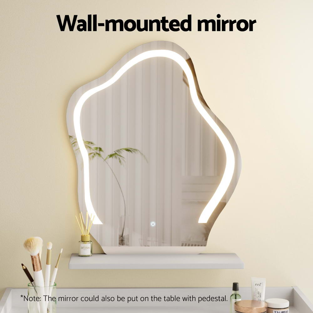 Artiss Dressing Table Floating LED White Daphne FUR-W-DRESS06-LED-WH