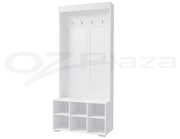 Artiss Shoe Rack Cabinet Hall Tree Coat Rack 180CM White FUR-W-SHOE-180-WH-AB