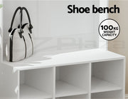 Artiss Shoe Rack Cabinet Hall Tree Coat Rack 180CM White FUR-W-SHOE-180-WH-AB