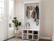 Artiss Shoe Rack Cabinet Hall Tree Coat Rack 180CM White FUR-W-SHOE-180-WH-AB