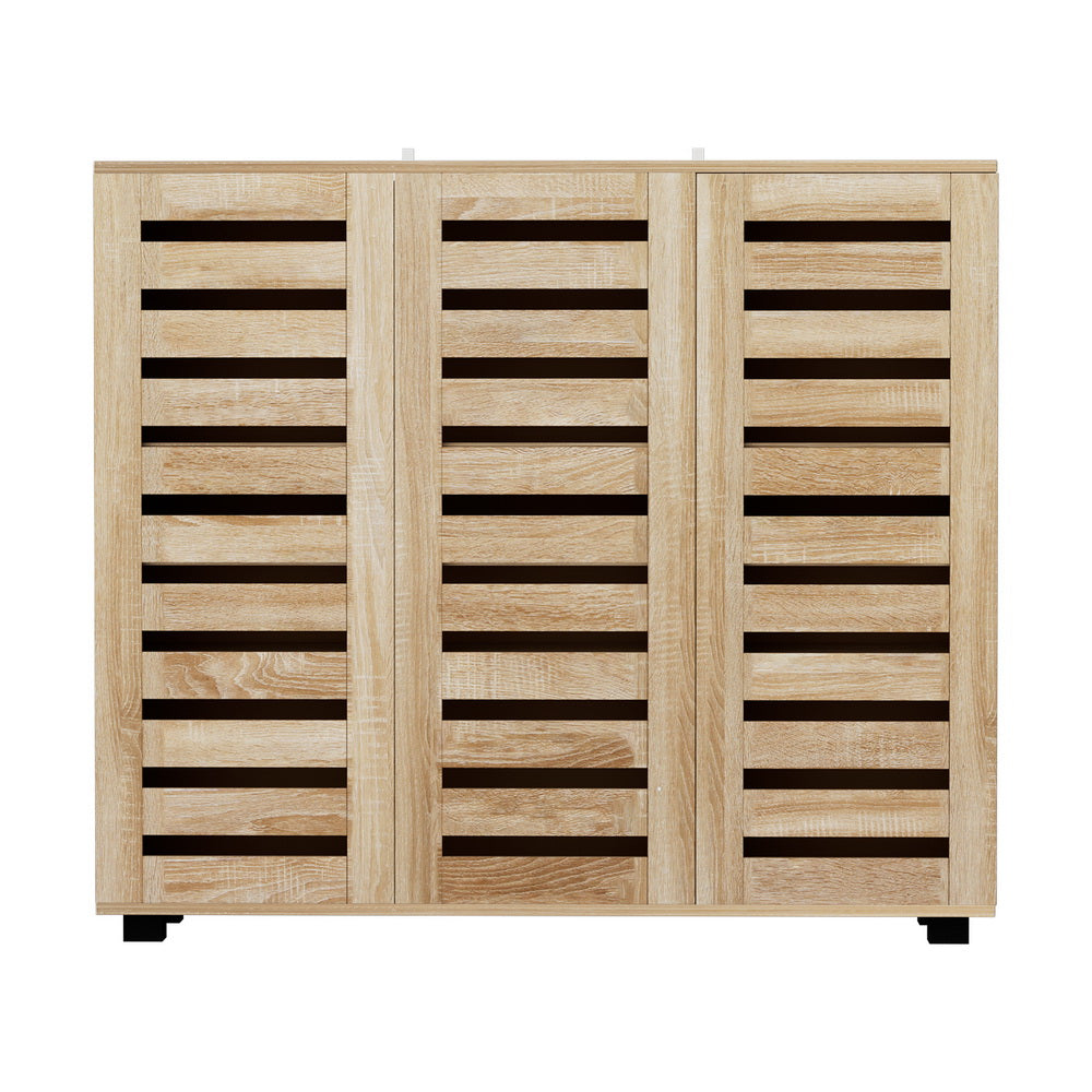Artiss Shoe Rack Cabinet 30 Pairs Adjustable Shelf FUR-W-SHOE-LVD01-WD-AB