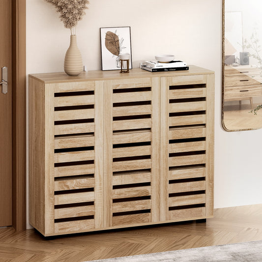 Artiss Shoe Rack Cabinet 30 Pairs Adjustable Shelf FUR-W-SHOE-LVD01-WD-AB