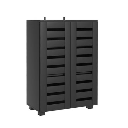 Artiss Shoe Rack Storage Cabinet 20 Pairs 5-tier Black Alster FUR-W-SHOE-LVD02-BK