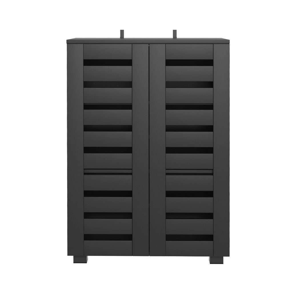 Artiss Shoe Rack Storage Cabinet 20 Pairs 5-tier Black Alster FUR-W-SHOE-LVD02-BK