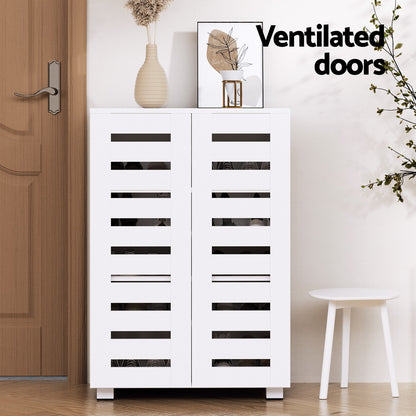 Artiss Shoe Rack Storage Cabinet 20 Pairs 5-tier White Alster FUR-W-SHOE-LVD02-WH