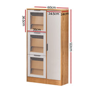 Artiss Shoe Rack Cabinet Mirror White FUR-W-SHOE-MIR3D-WHWD-AB