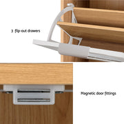 Artiss Shoe Rack Cabinet Mirror White FUR-W-SHOE-MIR3D-WHWD-AB