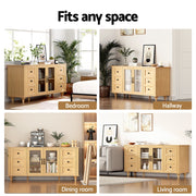 Artiss Buffet Sideboard Storage Cabinet Kitchen Cupboard Faux Drawer 150CM Pine FUR-W-SID150-01-PINE-AB
