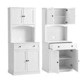 Artiss 2x Buffet Sideboard Hutch Pantry Cabinet Kitchen Storage BEINI White FUR-W-SIDE180-01-WH-ABX2