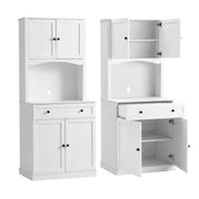Artiss 2x Buffet Sideboard Hutch Pantry Cabinet Kitchen Storage BEINI White FUR-W-SIDE180-01-WH-ABX2