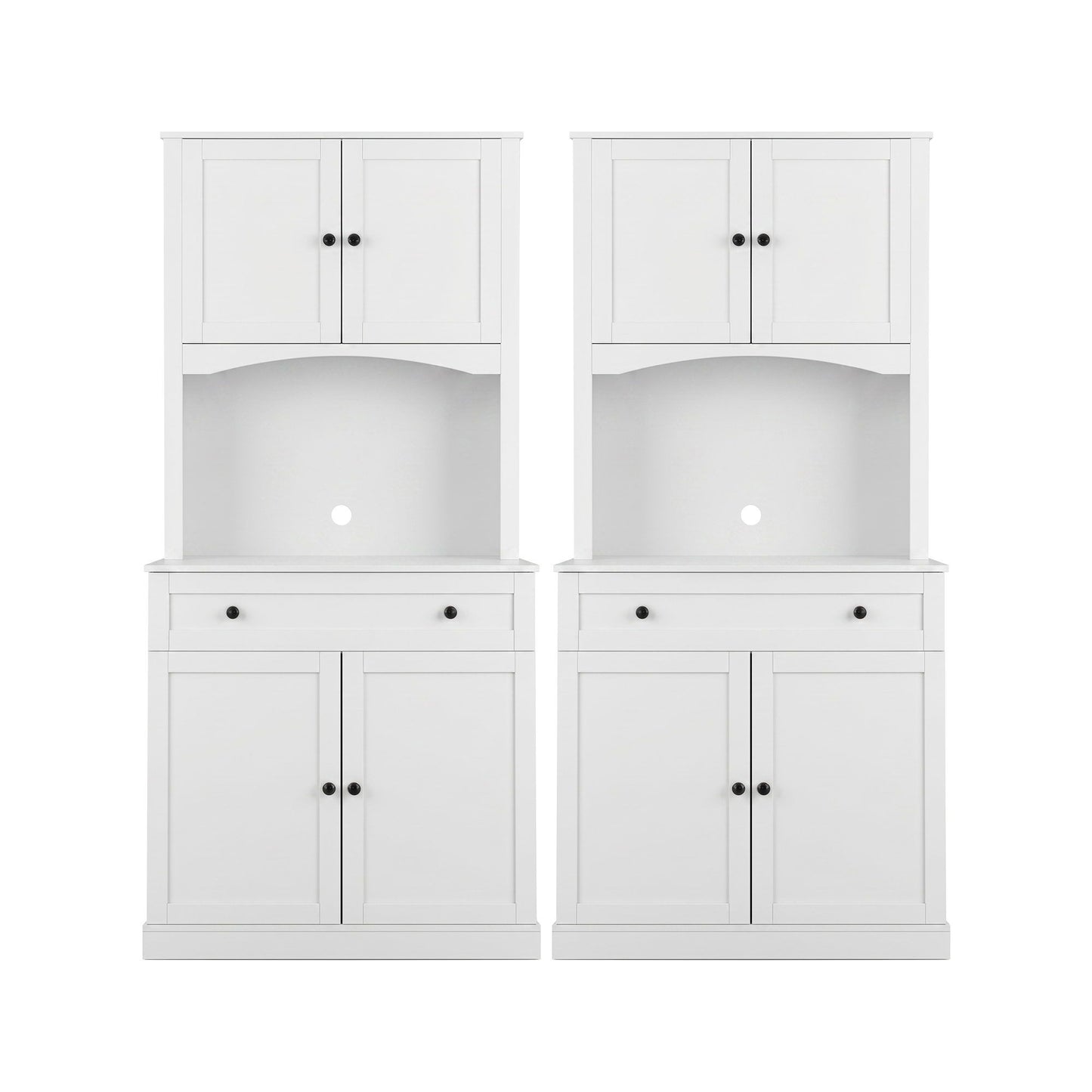 Artiss 2x Buffet Sideboard Hutch Pantry Cabinet Kitchen Storage BEINI White FUR-W-SIDE180-01-WH-ABX2