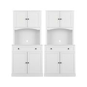 Artiss 2x Buffet Sideboard Hutch Pantry Cabinet Kitchen Storage BEINI White FUR-W-SIDE180-01-WH-ABX2