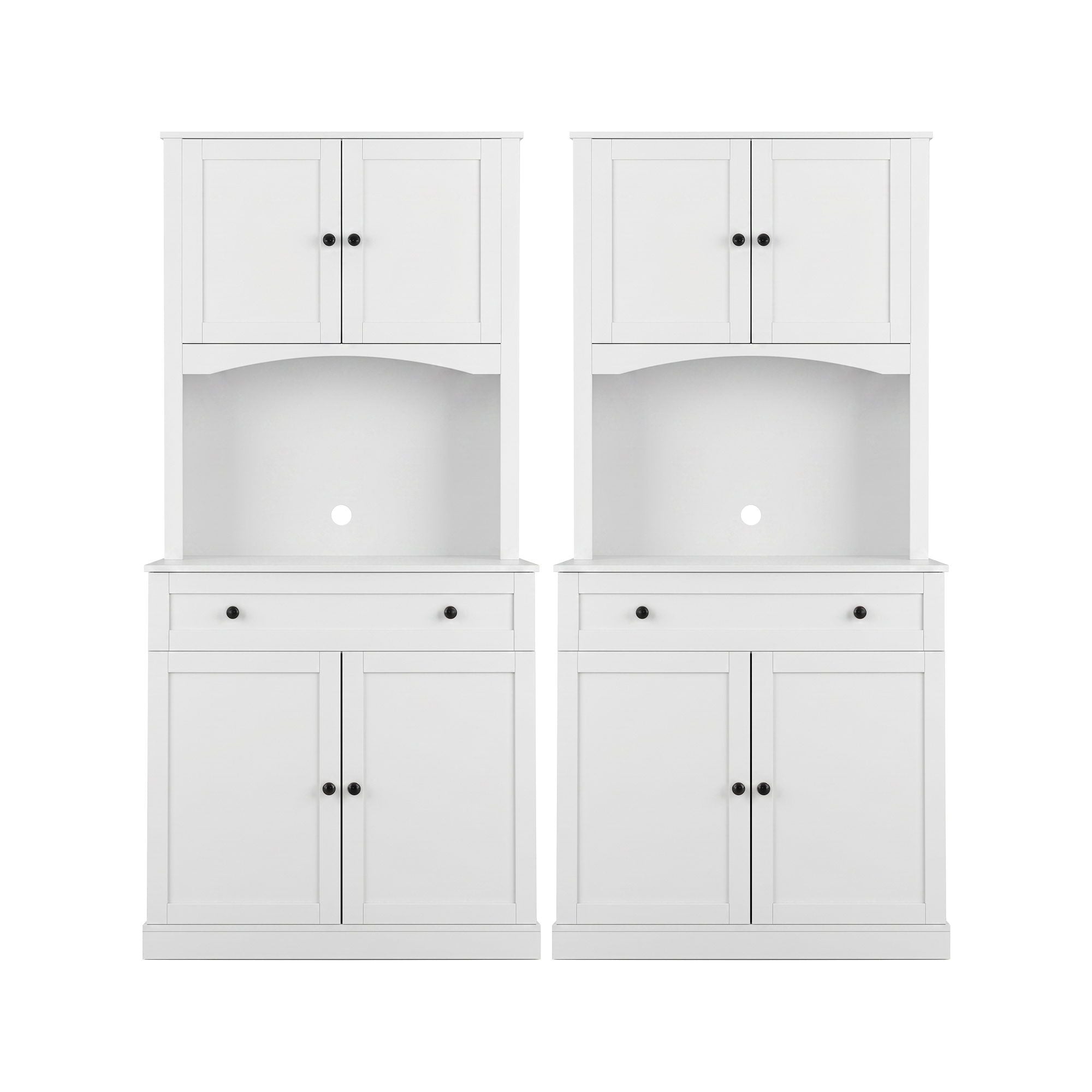 Artiss 2x Buffet Sideboard Hutch Pantry Cabinet Kitchen Storage BEINI White FUR-W-SIDE180-01-WH-ABX2