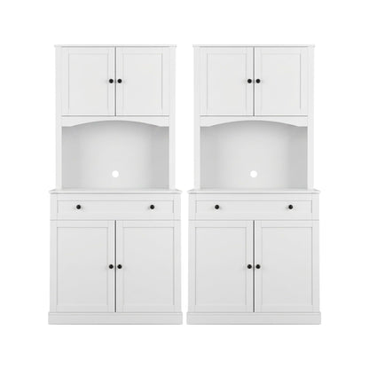 Artiss 2x Buffet Sideboard Hutch Pantry Cabinet Kitchen Storage BEINI White FUR-W-SIDE180-01-WH-ABX2