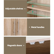 Artiss Buffet Sideboard Cupboard Cabinet Pantry Organiser Adjustable Shelves FUR-W-WR03-PINE-AB