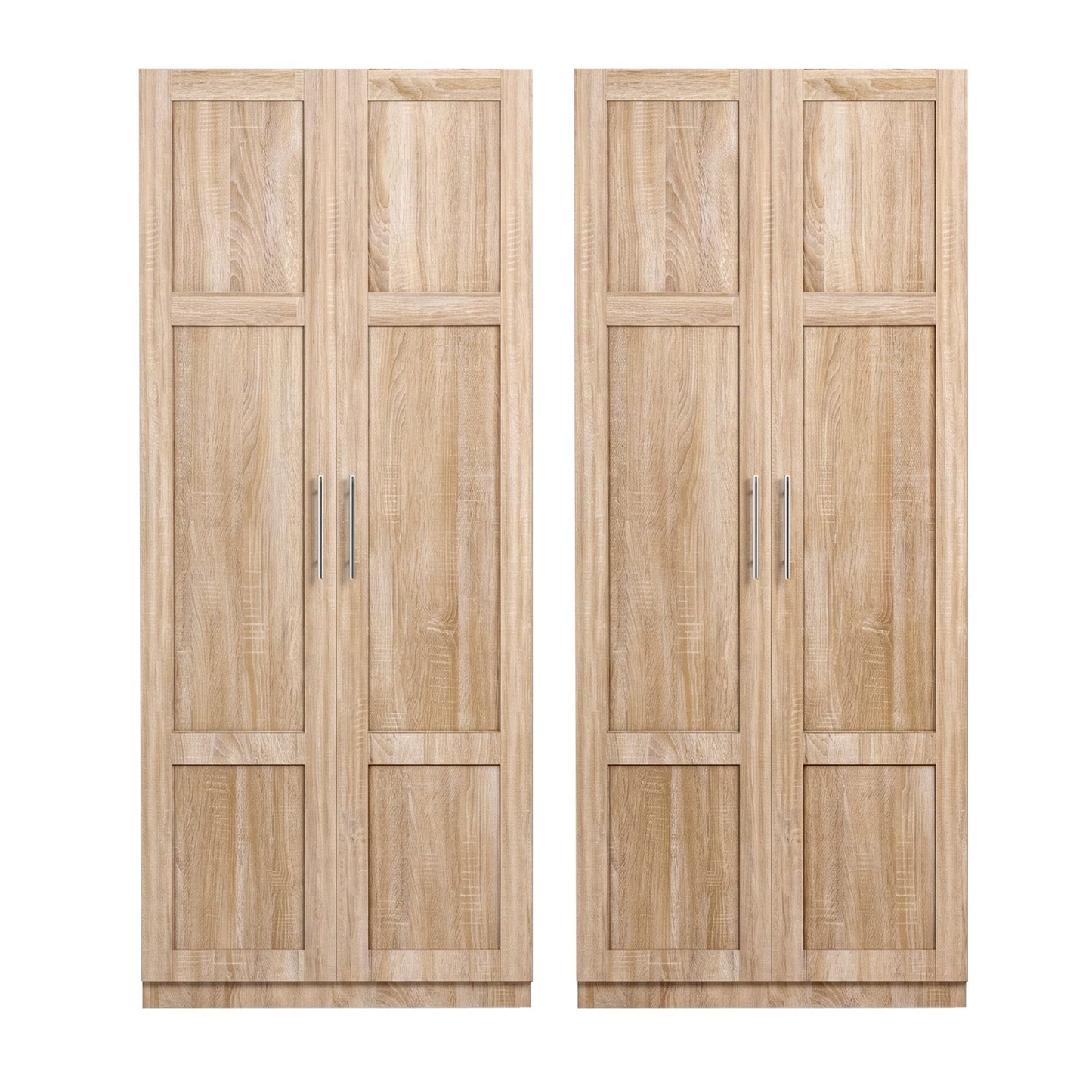 Artiss 2x Buffet Sideboard Cabinet Pantry Hutch Kitchen Storage Organiser Pine FUR-W-WR03-PINE-ABX2